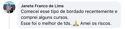 Depoimento de aluna sobre o curso de bordado