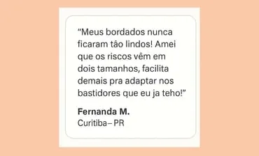 Depoimento de Fernanda M., de Curitiba, sobre os riscos em dois tamanhos