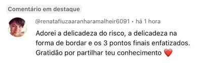 Depoimento de aluna elogiando a didática das aulas