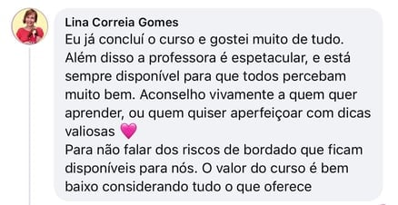 Depoimento de aluna sobre os riscos