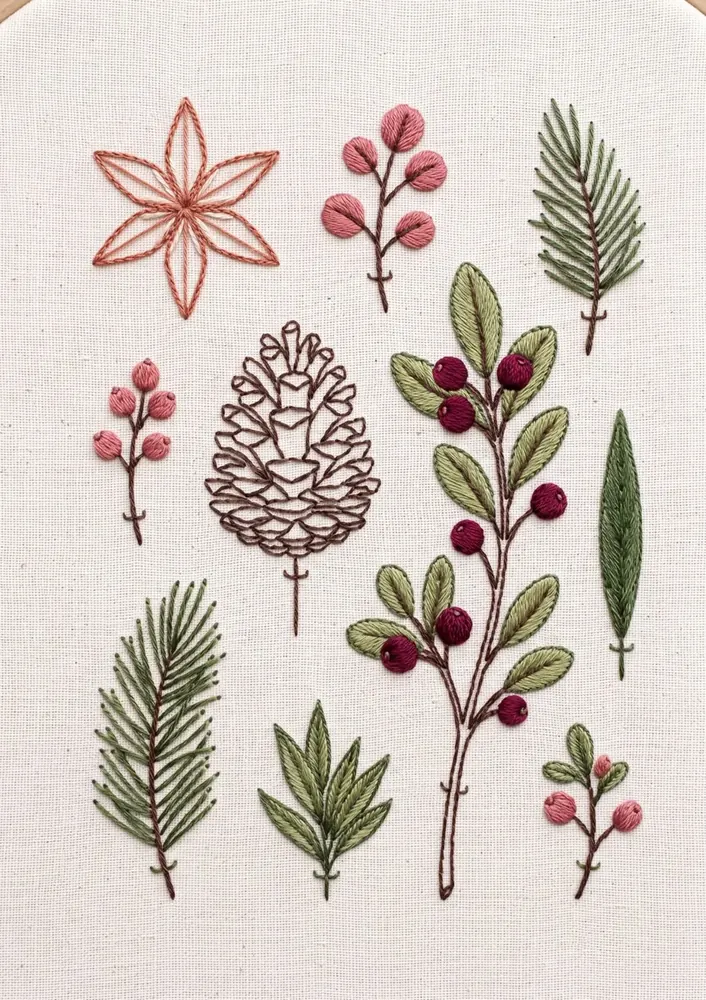 Herbário de Dezembro, com ramos e frutos
