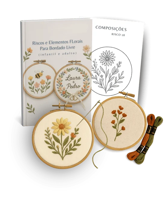 Riscos Florais prontos para Bordado Livre — e-book MiMarie